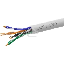 Кабель сетевой информационный Suprlan 01-0333-1, cat.5e U/UTP, 4 пары, 24AWG, PVC, внутренний, 50м, серый