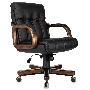 Кресло руководителя Бюрократ T-9932W-LOW-Eco черный, эко.кожа, низк.спин. крестов. металл/дерево