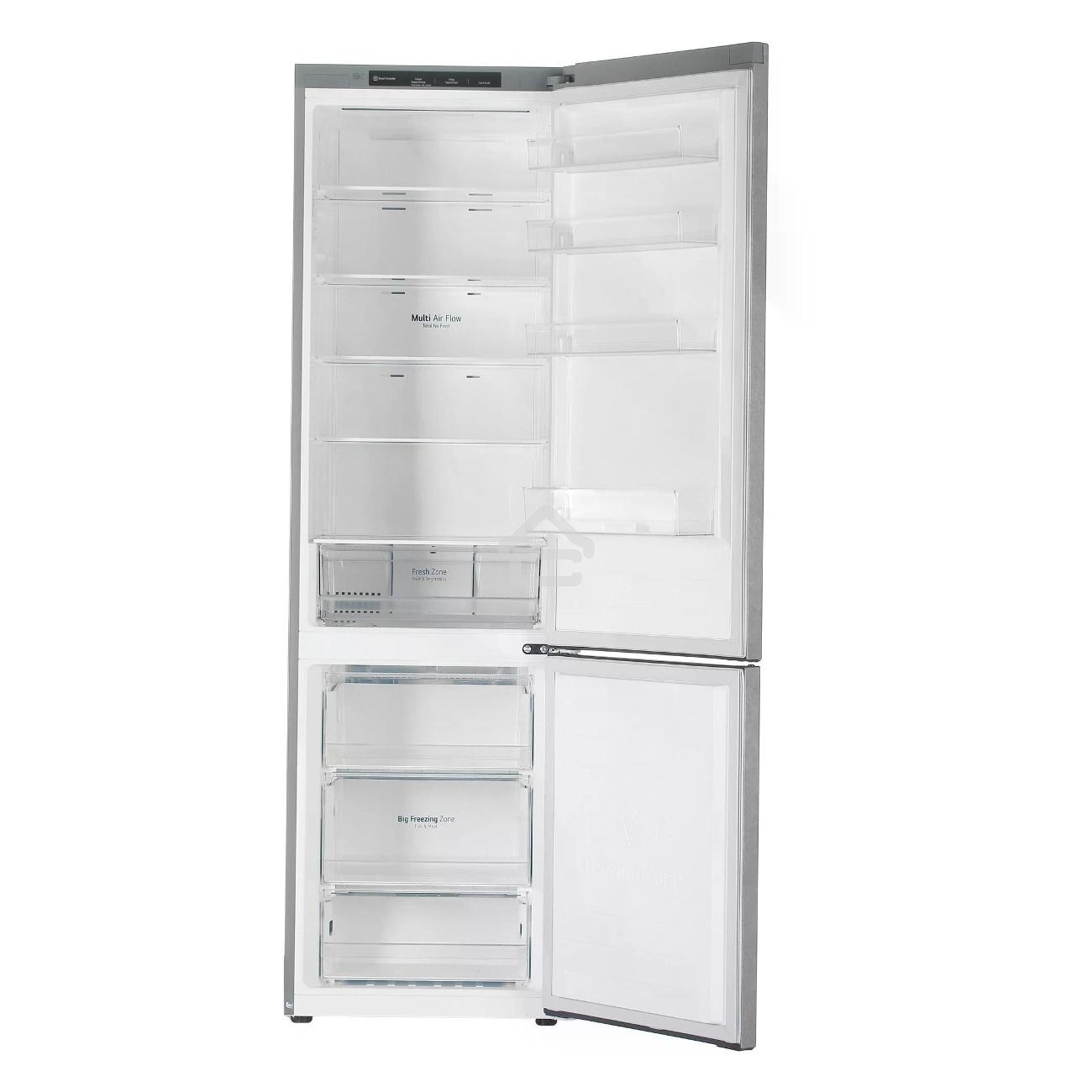 Холодильник LG GA-B509MCZL серый двухкамерный 277/107л морозилка снизу, No Frost