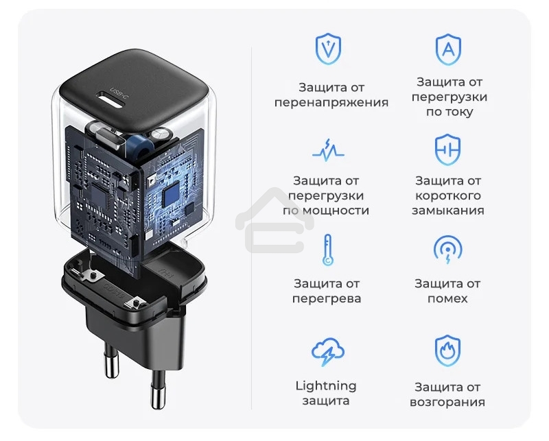Сетевое зарядное устройство 20Вт UGREEN CD318 / USB-C Space Gray (90664)