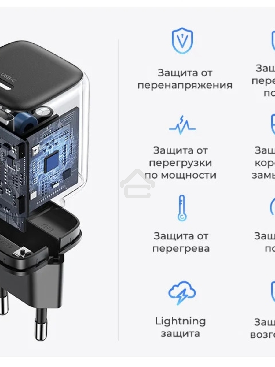 Сетевое зарядное устройство 20Вт UGREEN CD318 / USB-C Space Gray (90664)