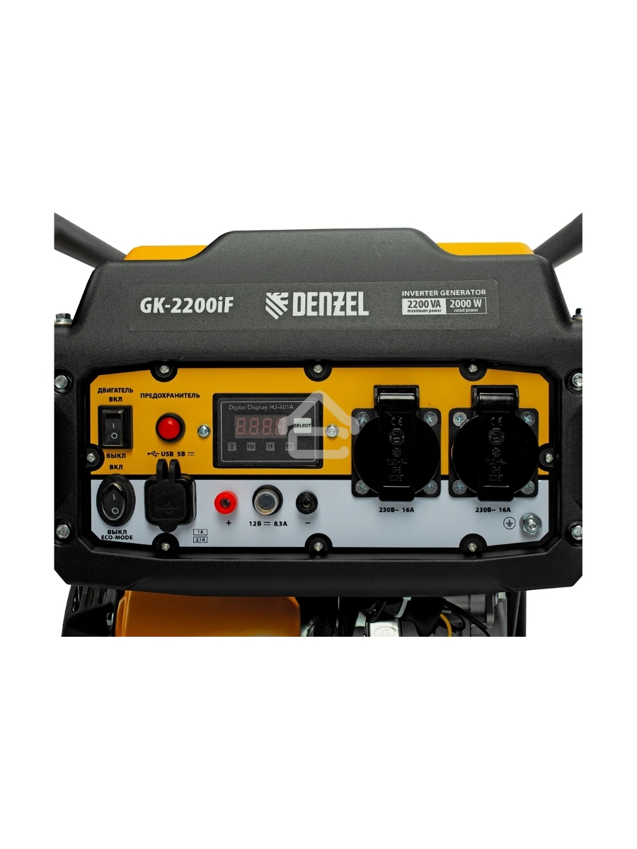Электрогенератор бензиновый инверторный Denzel GK-2200iF, 2.2 кВт, 95 дБ, 27 кг