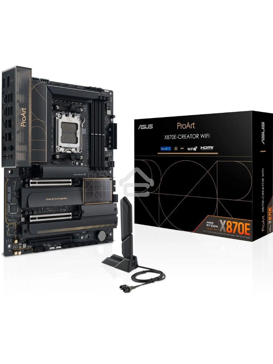 Материнская плата Asus PROART X870E-CREATOR WIFI SocketAM5 AMD X870 4xDDR5 ATX AC`97 8ch(7.1) 1 x 10Gigabit + 1 x 2.5Gigabit RAID+HDMI+DP