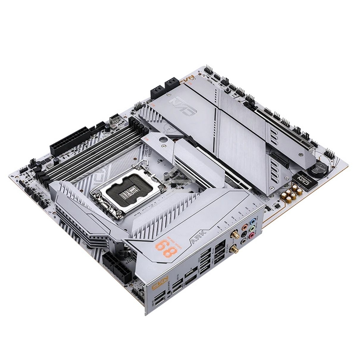 Материнская плата Colorful CVN Z890 ARK FROZEN V20, LGA 1851, Intel Z890, 4xDDR5, 5xM.2, 4xSATA, 2xPCIe 5.0 x16, 1xPCIe 4.0 x1, 1xHDMI, 1xDP, 1x 2.5Gb LAN, 6xUSB-A 3.2 Gen 1, 2xUSB-A 3.2 Gen 2, 1xUSB-C 3.2 Gen 2, 1xUSB-C 3.2 Gen 2x2, 3x3.5 мм, 7.1, ATX
