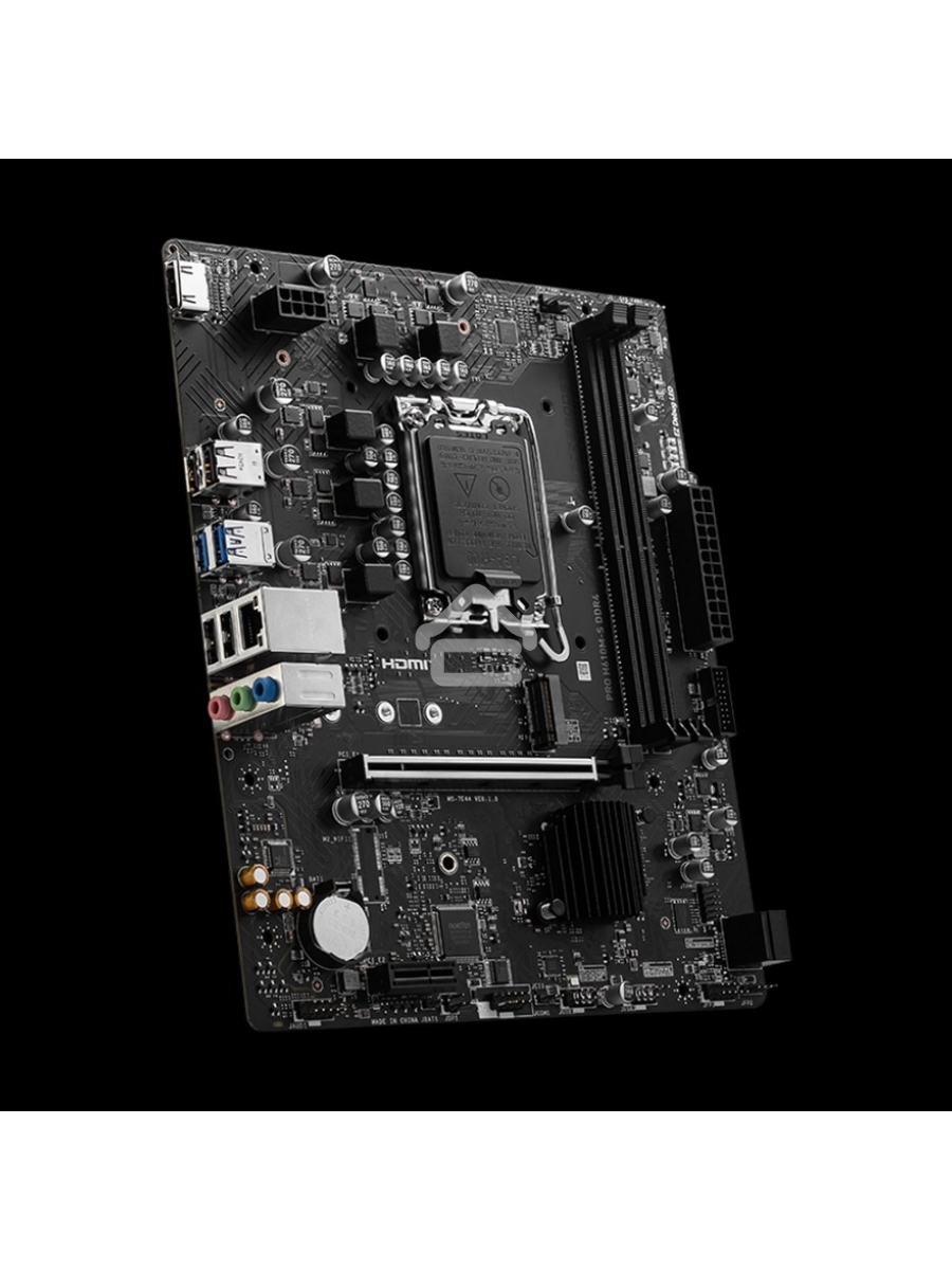 Материнская плата MSI PRO H610M-S DDR4, LGA 1700, Intel H610, 2xDDR4, 2xSATA, 1xM.2, 1xPCIe 4.0 x16, 1xPCIe 3.0 x1, 1xHDMI, 1x1Gb LAN, 4xUSB 2.0, 2xUSB 3.2 Gen 1, 3x3.5 мм, 7.1, Micro-ATX