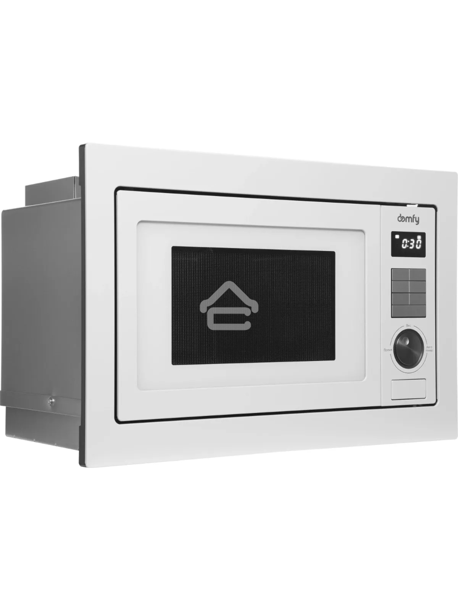 Микроволновая печь встраиваемая Domfy DM2540BW WG белый, 25 л, 900 Вт, переключатели - кнопки/поворотный мехинизм
