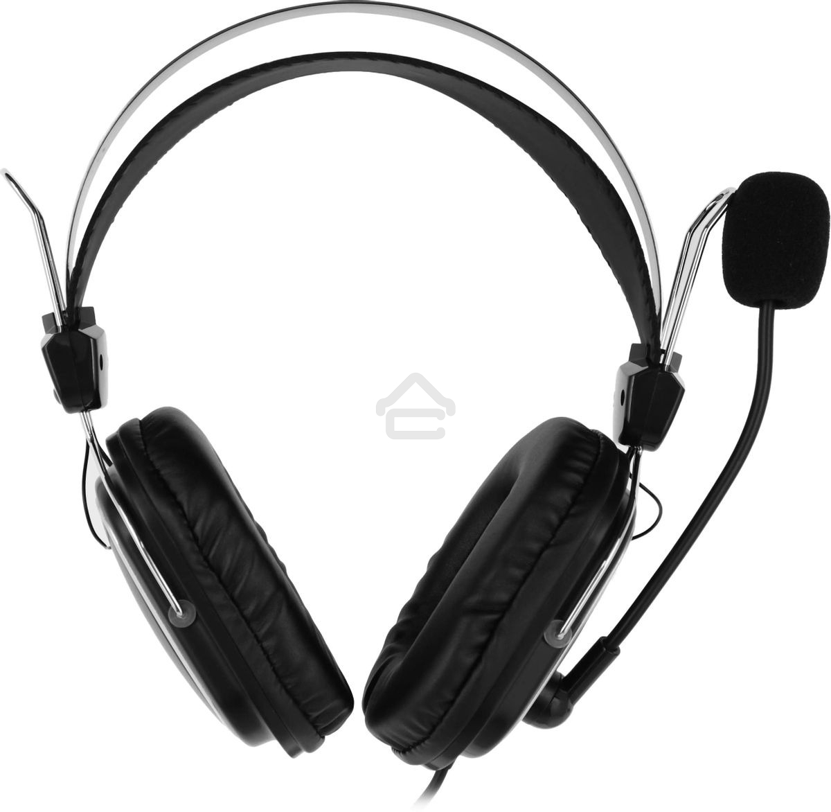 Гарнитура проводная с микрофоном A4Tech HU-50 черный 2м накладные USB оголовье