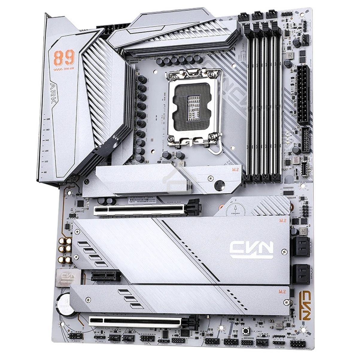 Материнская плата Colorful CVN Z890 ARK FROZEN V20, LGA 1851, Intel Z890, 4xDDR5, 5xM.2, 4xSATA, 2xPCIe 5.0 x16, 1xPCIe 4.0 x1, 1xHDMI, 1xDP, 1x 2.5Gb LAN, 6xUSB-A 3.2 Gen 1, 2xUSB-A 3.2 Gen 2, 1xUSB-C 3.2 Gen 2, 1xUSB-C 3.2 Gen 2x2, 3x3.5 мм, 7.1, ATX