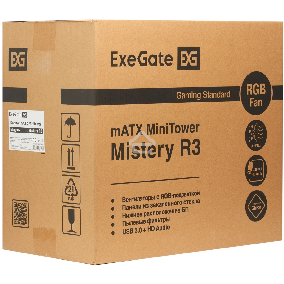 Компьютерный корпус Minitower ExeGate Mistery R3-NPX400