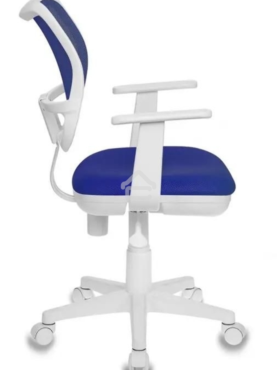 Кресло компьютерное Бюрократ CH-W797/BL/TW-10 TW-10 синий, спинка сетка, сиденье синий, колеса белый/синий, пластик белый