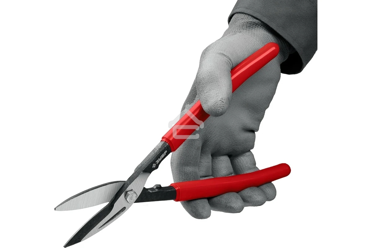 Прямые ножницы по металлу Зубр, 320 мм, длина режущей кромки 65 мм