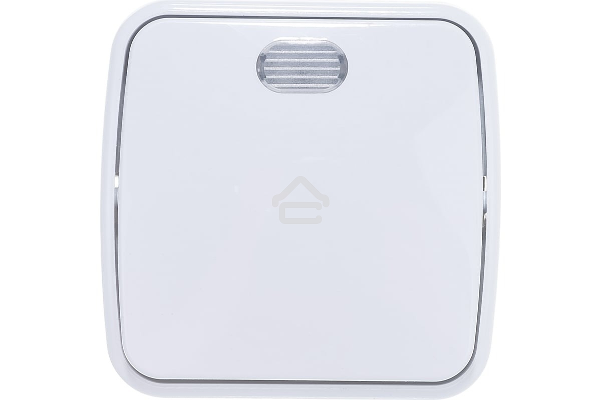 Выключатель Электра одноклавишный с подсветкой белый