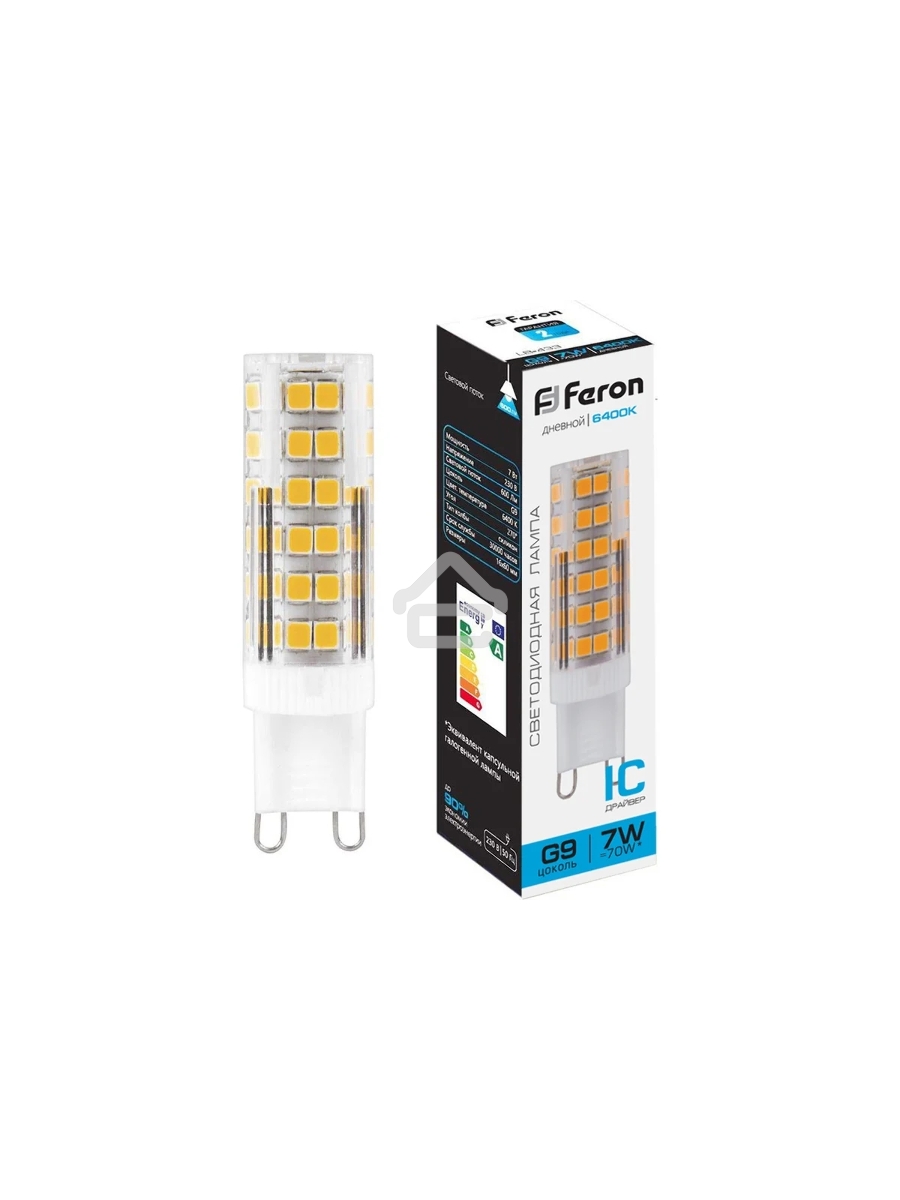 Лампа светодиодная FERON LB-433 (25768), 7W 230V G9 6400K