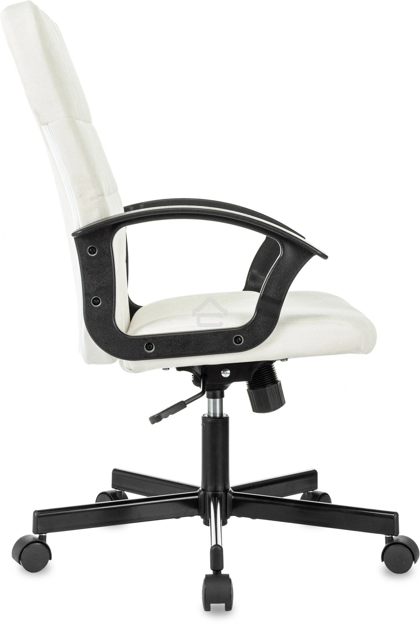 Кресло компьютерное Бюрократ Triest Fabric молочный Velvet 20 крестов. металл черный