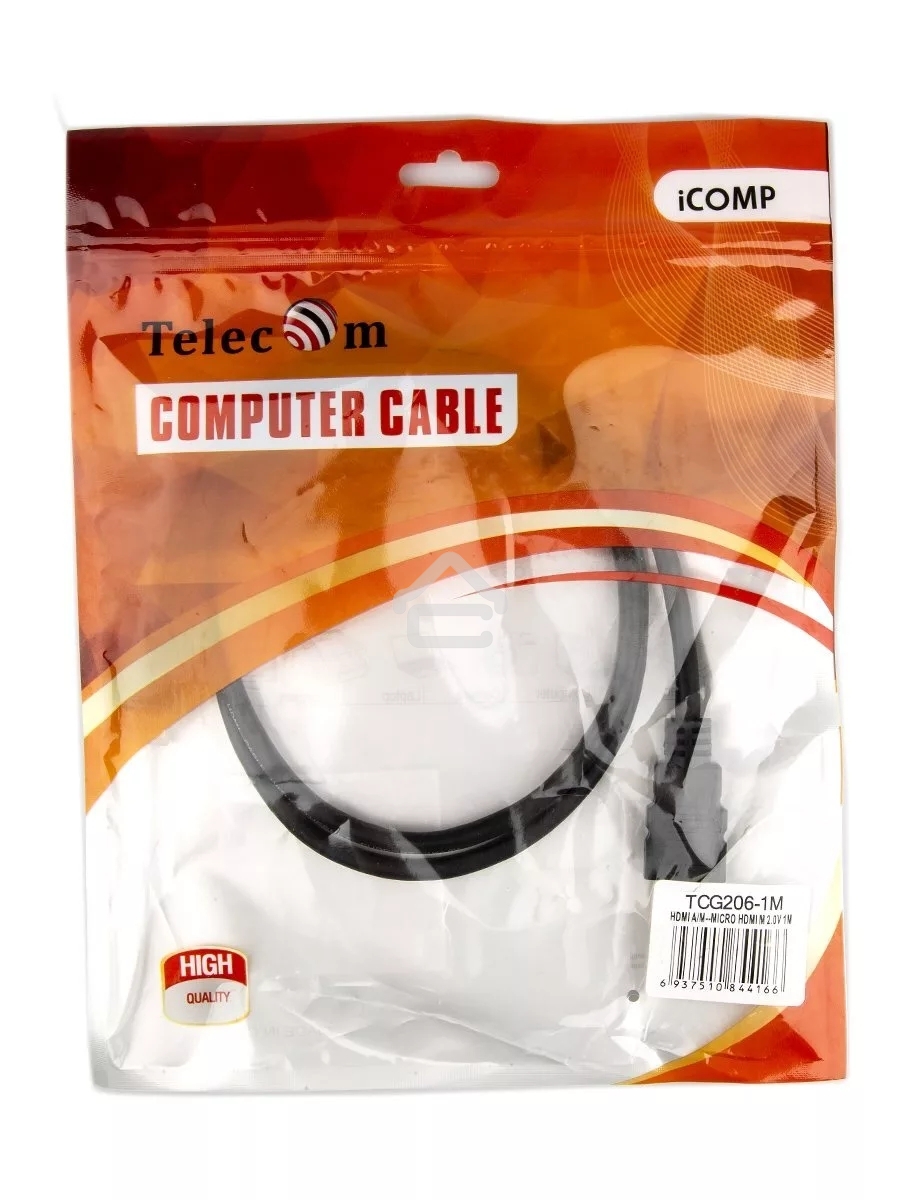 Кабель VCOM/TELECOM HDMI-19M -- MicroHDMI-19M ver 2.0+3D/Ethernet,1m Telecom <TCG206-1M>