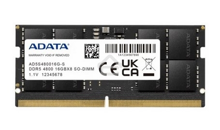 Оперативная память ADATA, DDR5, 16GB (1x16GB), 4800MHz, CL40, SO-DIMM