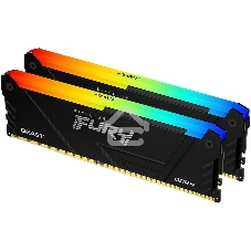 Оперативная память Kingston Fury Beast, DDR4, 64Gb (2x32Gb), 3600MHz, CL18, DIMM, с радиаторами, RGB, черный