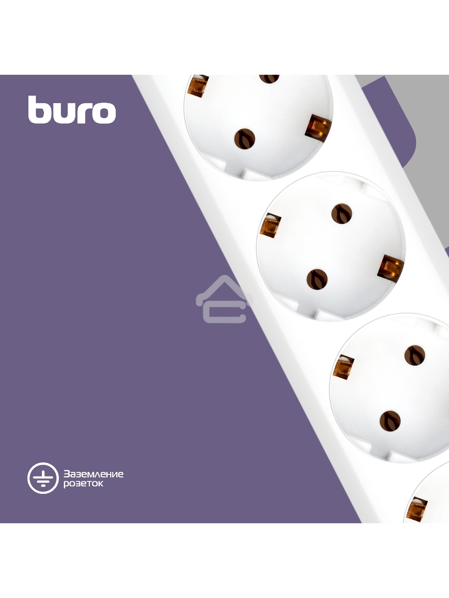 Сетевой фильтр Buro 600SH-16-3-W 3м (6 розеток) белый (коробка)
