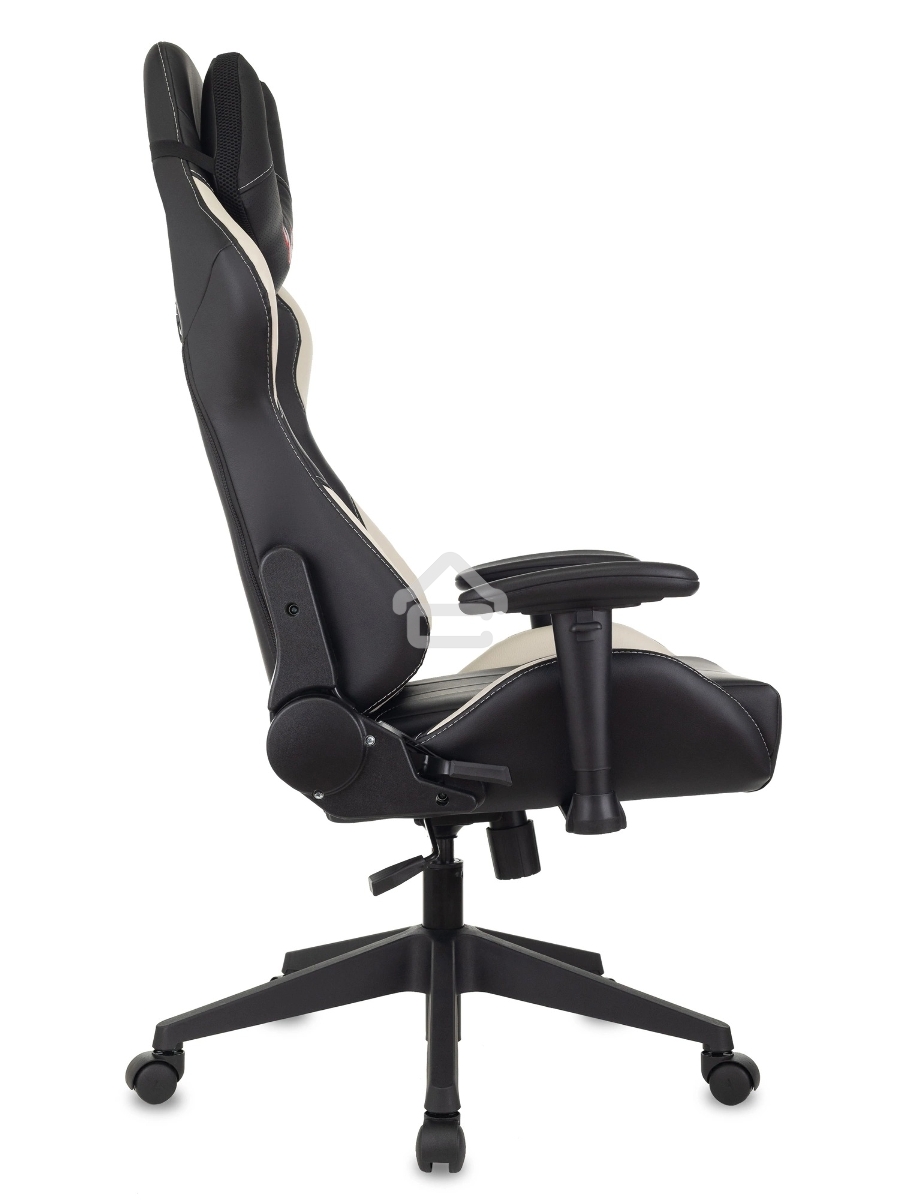 Кресло игровое Бюрократ VIKING 5 AERO WHITE черный/белый искусственная кожа