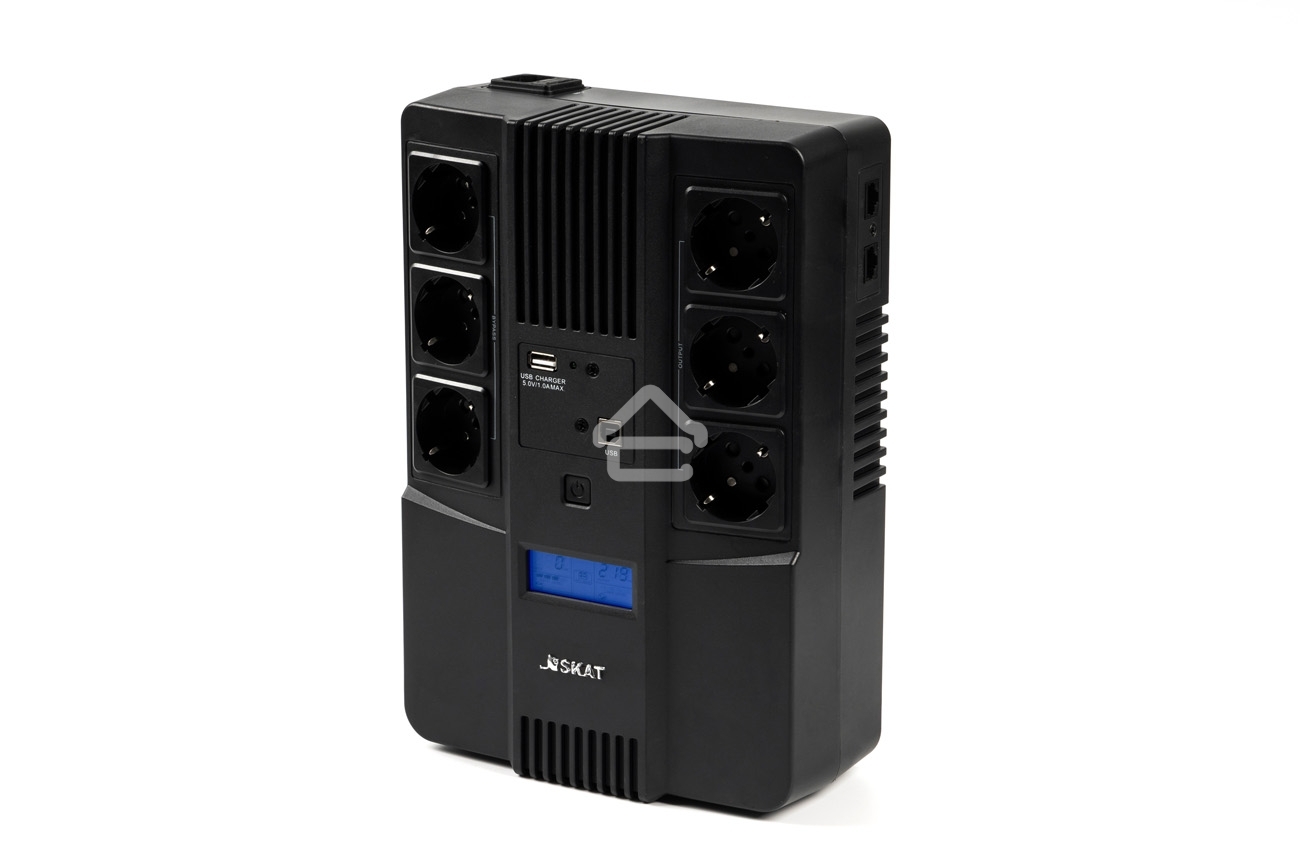 Источник бесперебойного питания Бастион SKAT-UPS 800-AID-IN-1x9 220В 480Вт дисплей 1АКБ 9А·ч внутр. меандр. (8935)