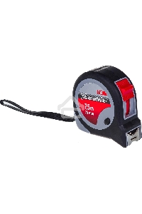 Рулетка MATRIX Continuous fixation, 7,5 м х 25 мм, обрезиненный корпус, плавная фиксация 31090