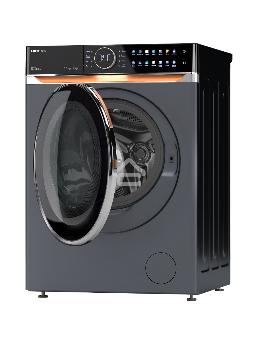 Стирально-сушильная машина HIBERG i-DDQ10 - 10714 Sd темно-серый загр. фронтальная макс.: 10,5 кг 1400 об/мин класс: А+++