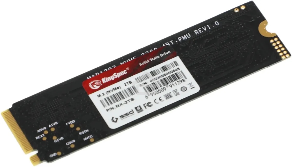 Накопитель SSD KingSpec NX-2Tb, 2000Gb, PCIe 3.0 x4, M.2 2280, NVMe, R/W 3400/3100
