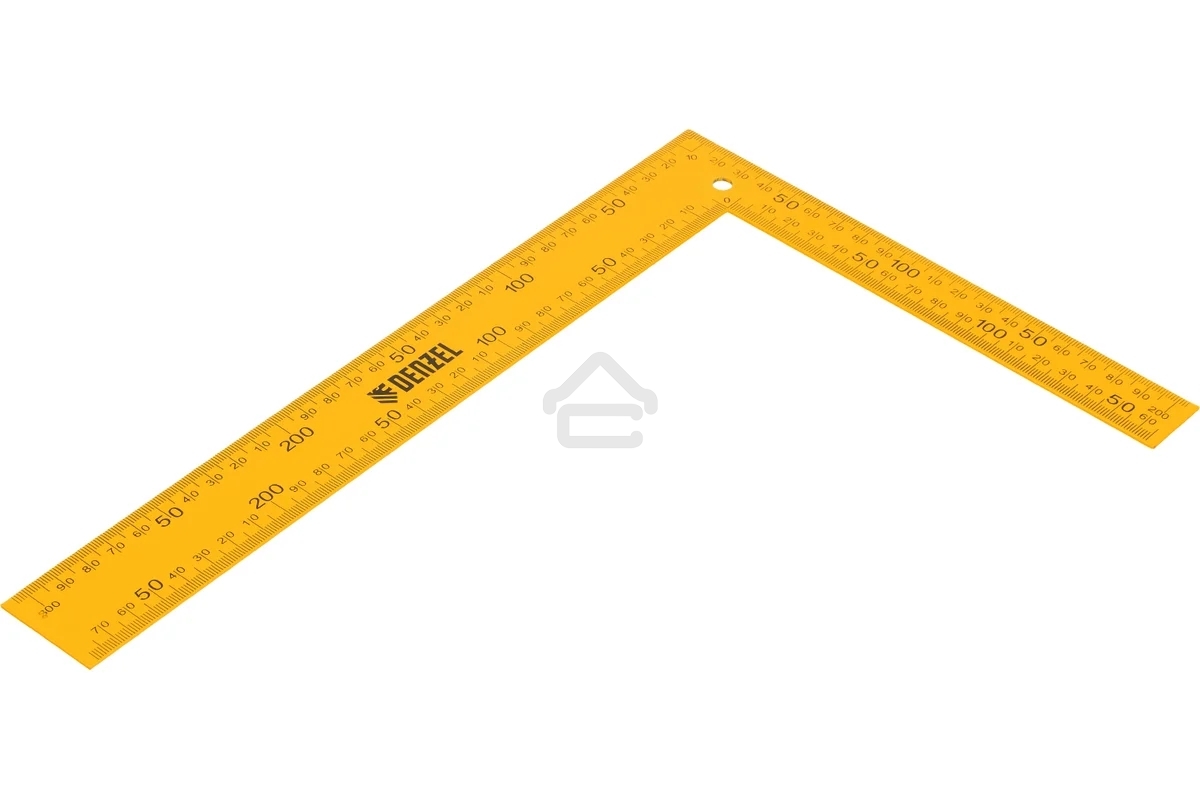 Угольник Denzel стальной, 200 мм х 300 мм, ультрафиолетовая печать (измерительная шкала)