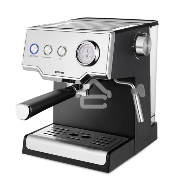 Кофеварка рожковая Centek CT-1167 черный/серебристый, исп. кофе - молотый, 1.6 л, 850 Вт, 20 бар.