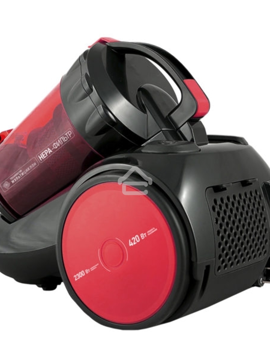 Пылесос Centek CT-2524 черный/красный, 420/2300 Вт, уборка сухая, пылесборник контейнер, 2 л