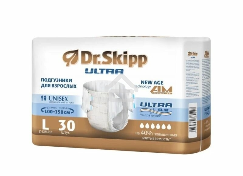 Подгузники для взрослых Dr.Skipp Ultra, р-р L, 30 шт., 8108