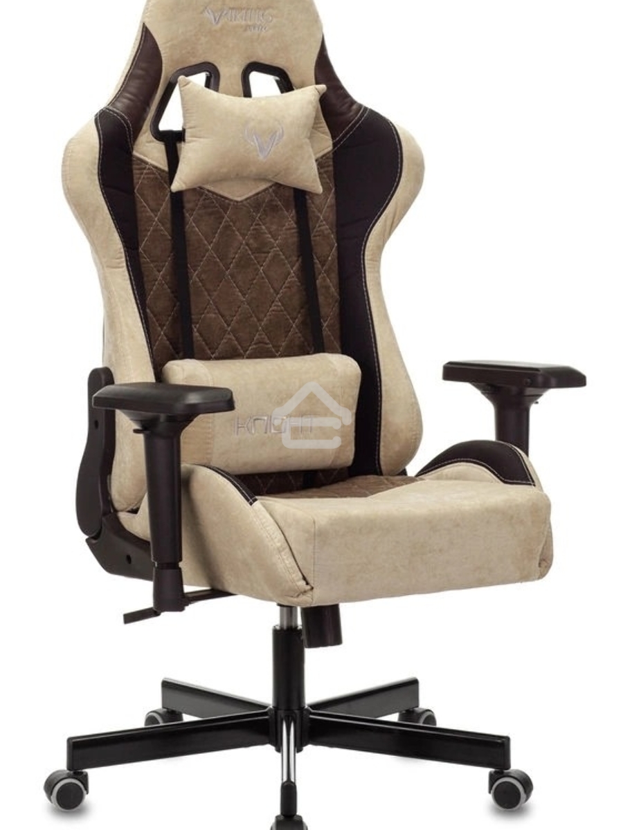 Кресло игровое Бюрократ VIKING 7 KNIGHT BR FABRIC коричневый текстиль/эко.кожа крестовина металл/пластик