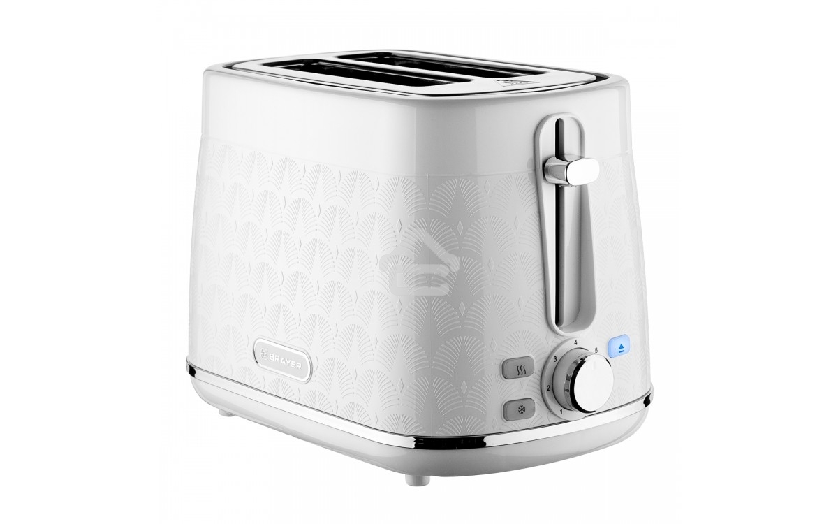 Тостер BRAYER BR2102, 930 Вт, 7 реж, автодогр, размор, отмена, автоотключ,2 тоста одновр, съем.подд