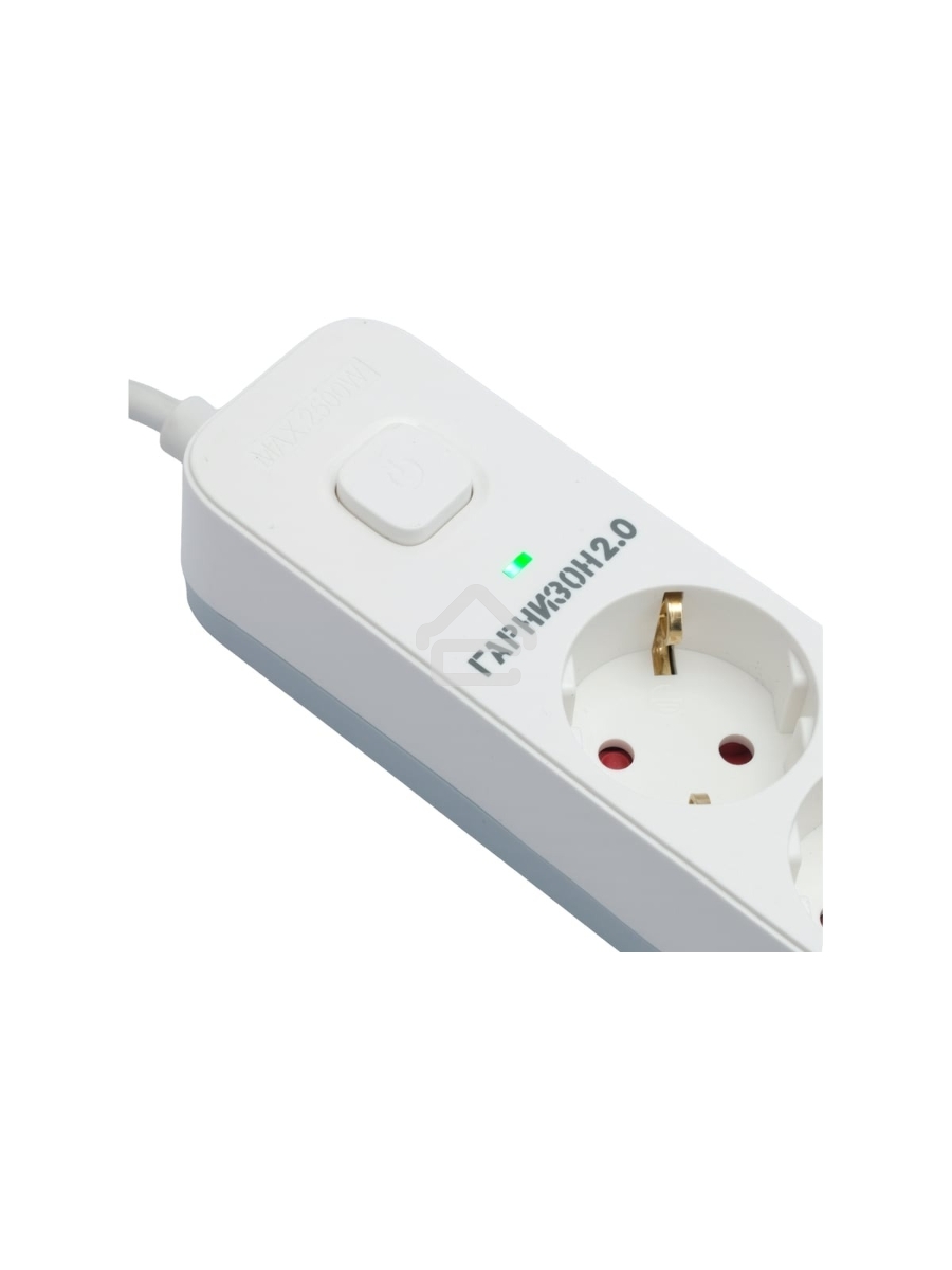 Сетевой фильтр Гарнизон 2.0 Мультипорт EPS-4-U3-W-2, 4 р, 10А, 3xUSB, 2м, ур.защиты 2+, белый, пакет