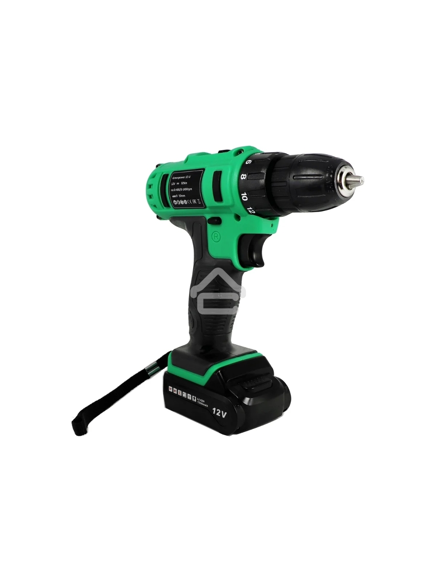 Дрель-шуруповерт Zitrek Greenpower 12-Li 063-4074, Аккумуляторная, 12В, 2 АКБ, Кейс