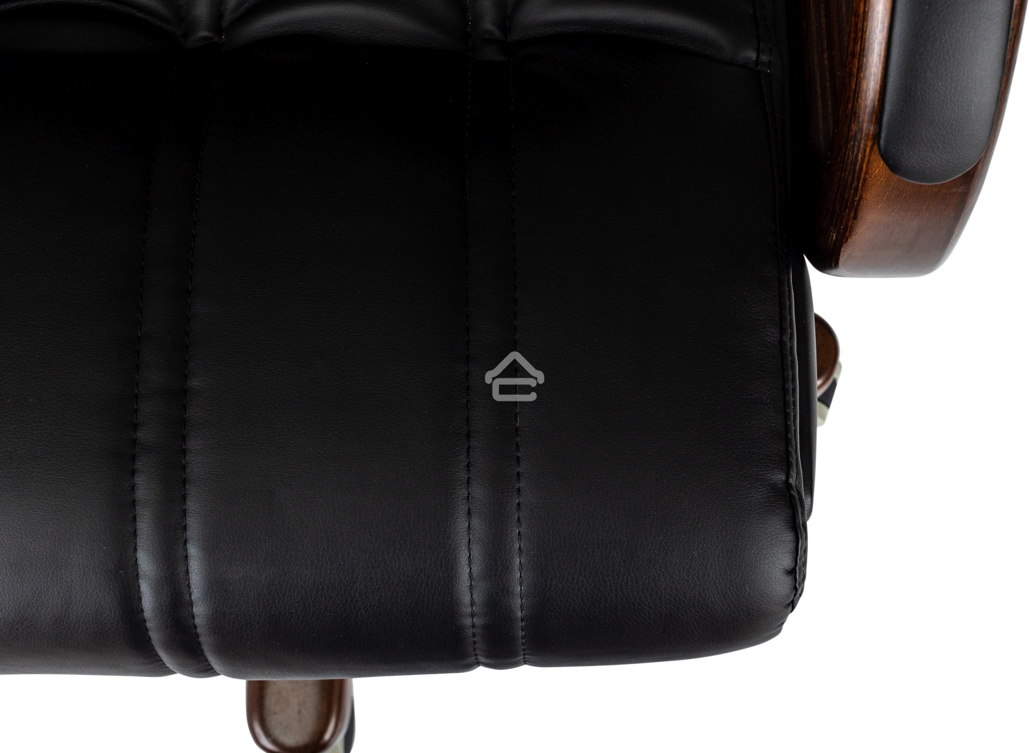 Кресло руководителя Бюрократ T-9932W-LOW-Eco черный, эко.кожа, низк.спин. крестов. металл/дерево