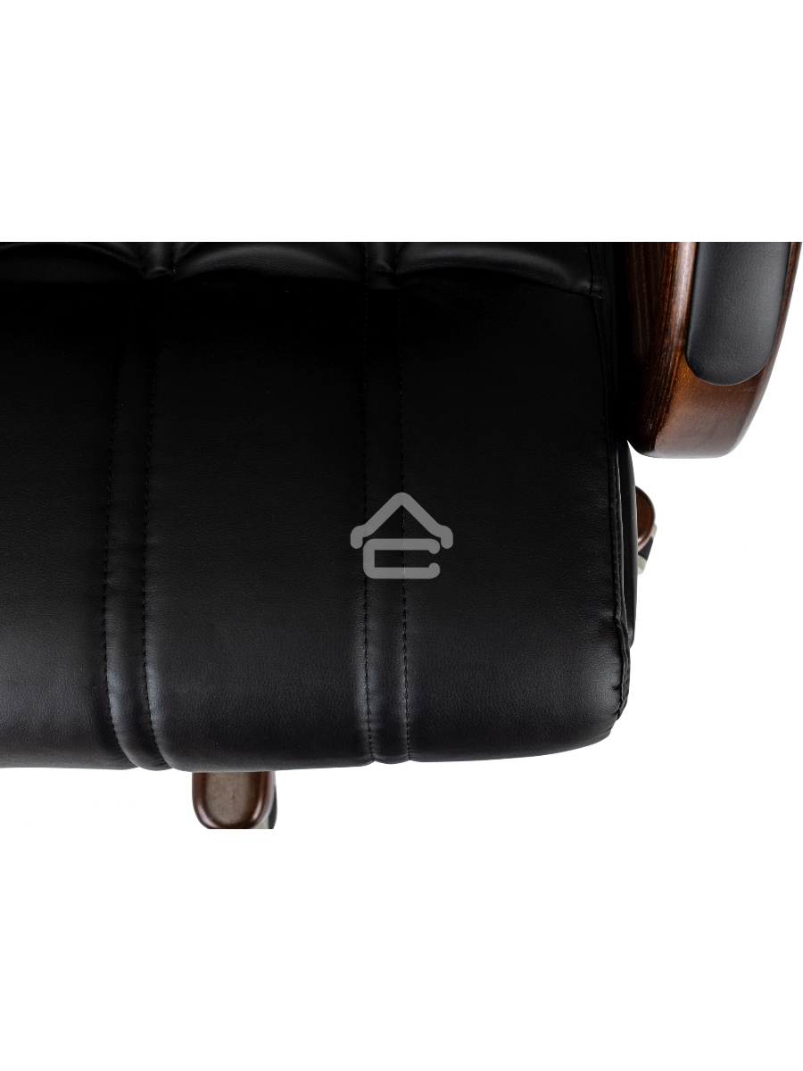 Кресло руководителя Бюрократ T-9932W-LOW-Eco черный, эко.кожа, низк.спин. крестов. металл/дерево