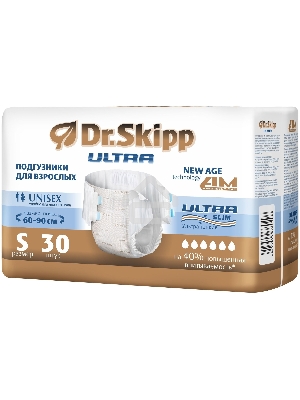 Подгузники для взрослых Dr.Skipp Ultra, р-р S, 30 шт., 8106