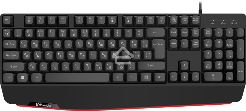 Клавиатура проводная Defender Atom HB-546, USB, черный