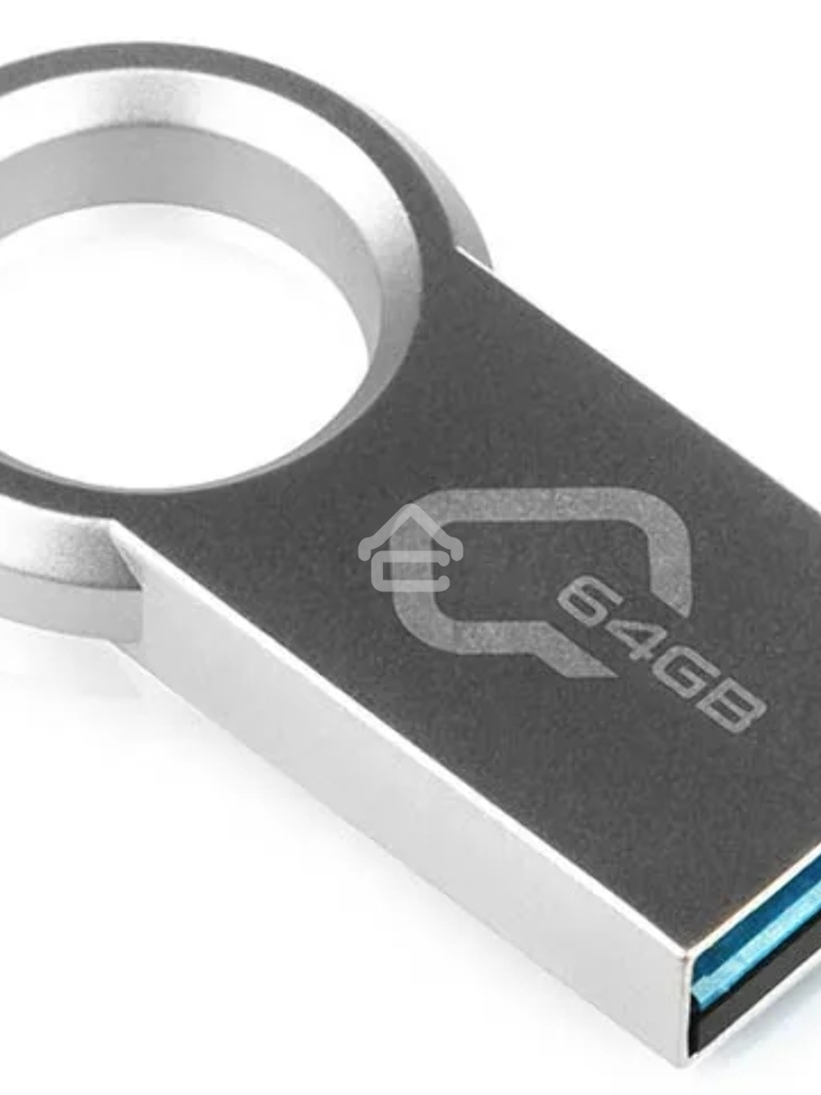 Флеш диск QUMO 64GB Ring USB 3.0 цвет корпуса металлик(QM64GUD3-Ring)