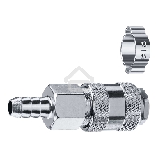 Переходник штуцер ″елочка″ 10 мм - рапид муфта, с хомутом ЗУБР Профессионал