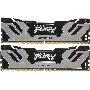 Оперативная память Kingston Fury Renegade, DDR5, 32GB (2x16GB), 6400MHz, CL32, DIMM, с радиатором, серебристый/черный