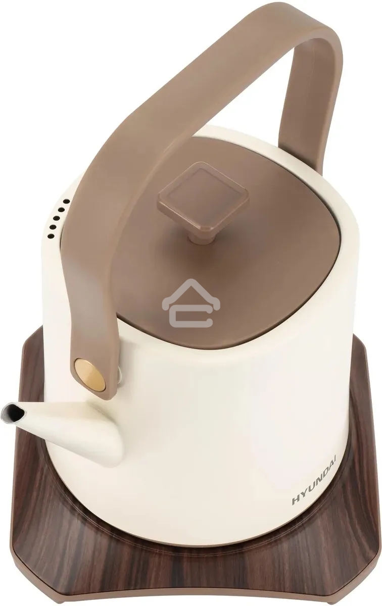 Чайник электрический Hyundai HYK-S2043 0,6 л, 1000 Вт, кремовый/коричневый