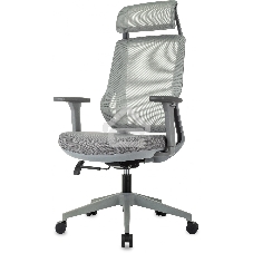 Кресло руководителя Бюрократ MC-G411N-H серый, сетка/ткань, с подголов. крестов. пластик, пластик серый