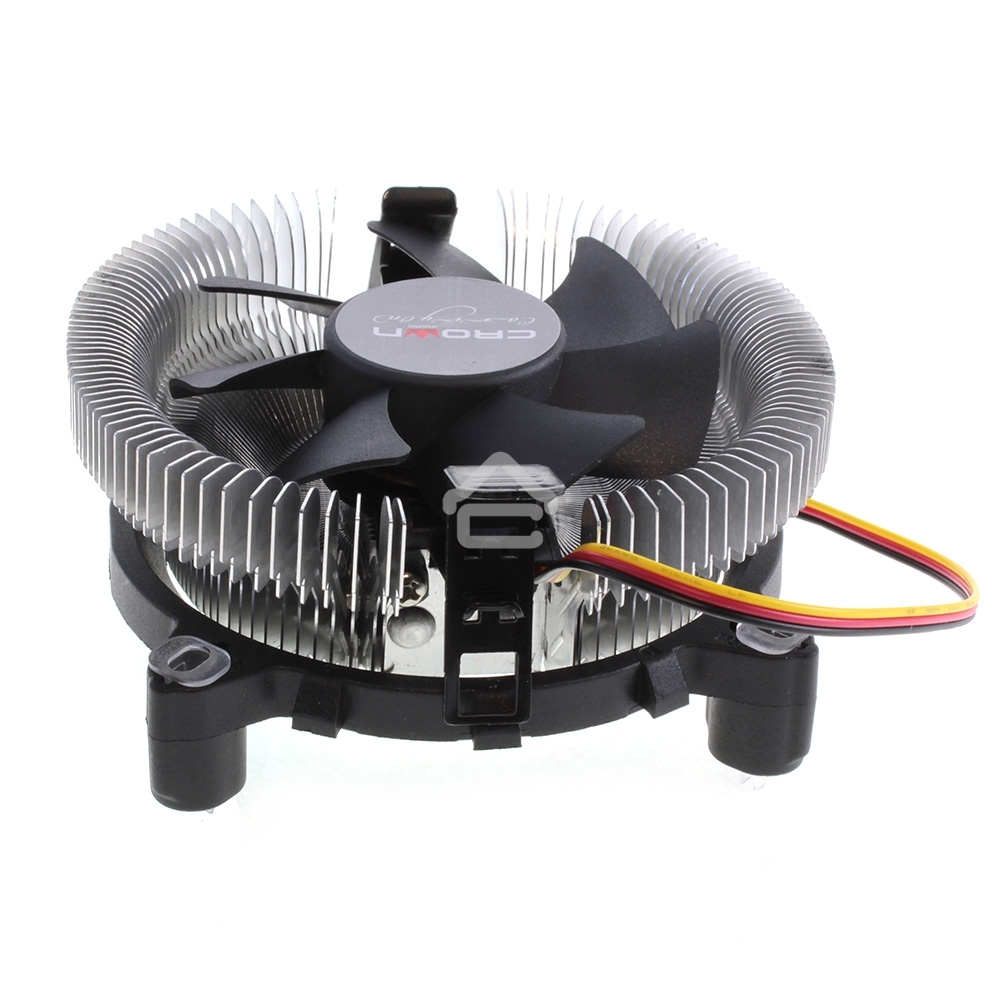 Кулер для процессора Crown CM-80 v2 серебристый/черный, 75 мм, алюминий, 2200 об/мин, 22 дБ, 3 pin, 65 Вт, 42 мм