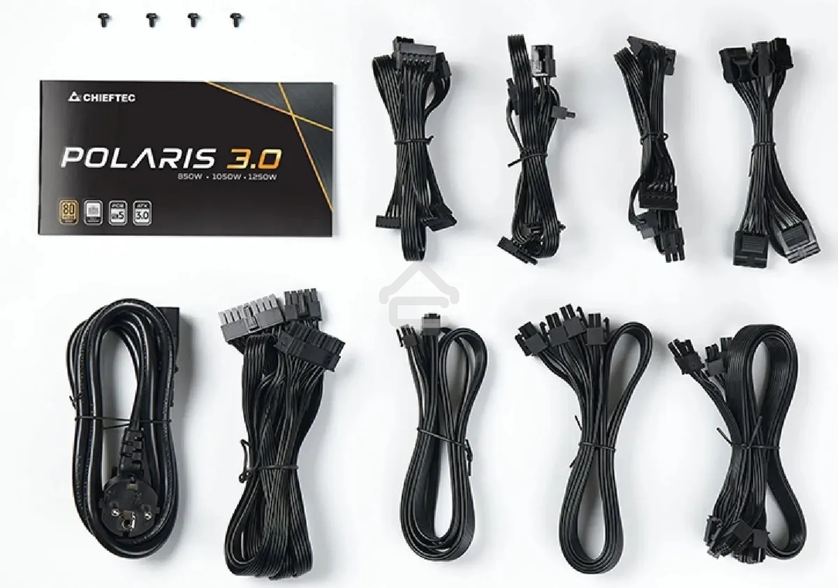 Блок питания Chieftec Polaris 3.0 PPS-1050FC-A3, 1050Вт, 80 PLUS Gold, 135мм, модульный, черный