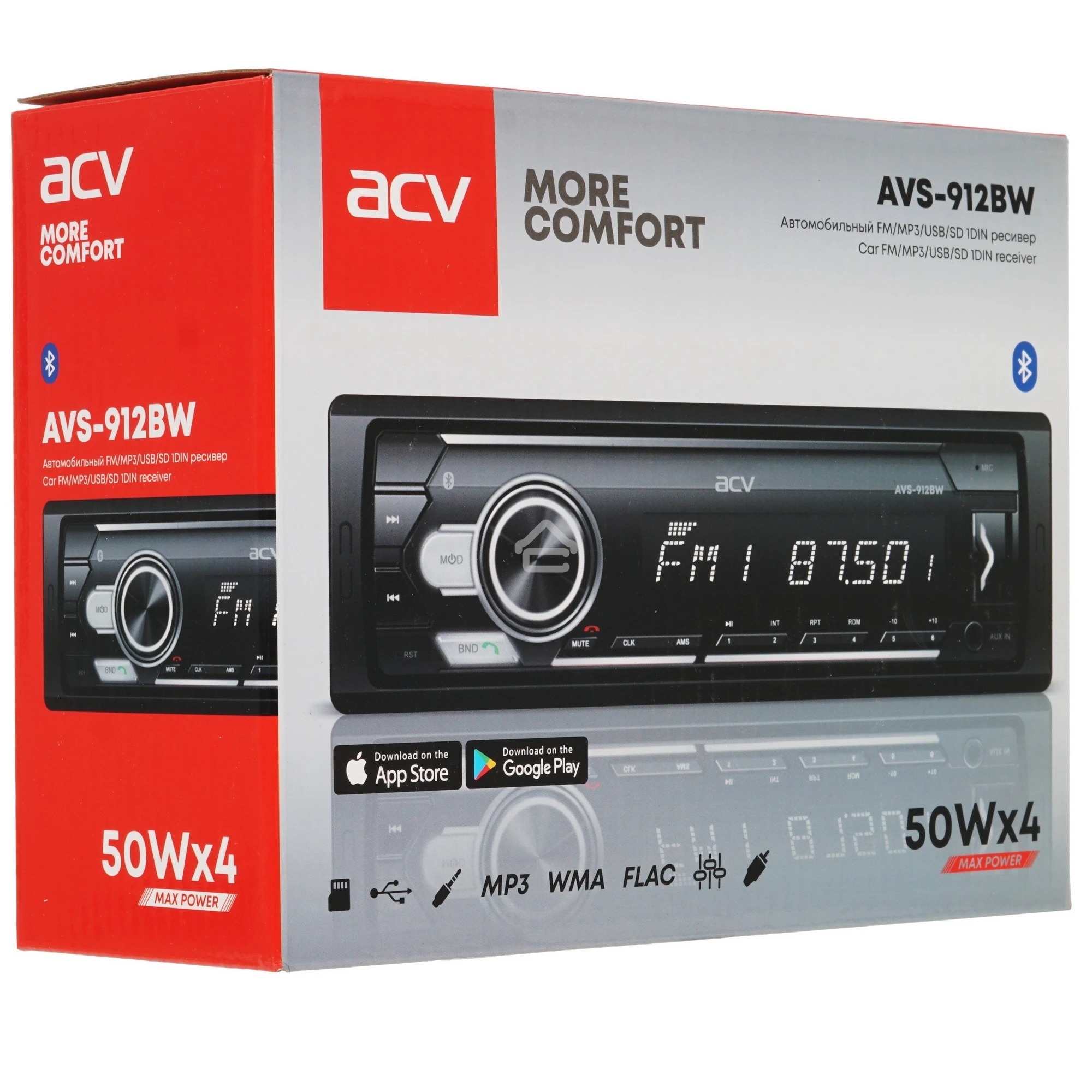 Автомагнитола ACV AVS-912BW 1DIN 4x50Вт