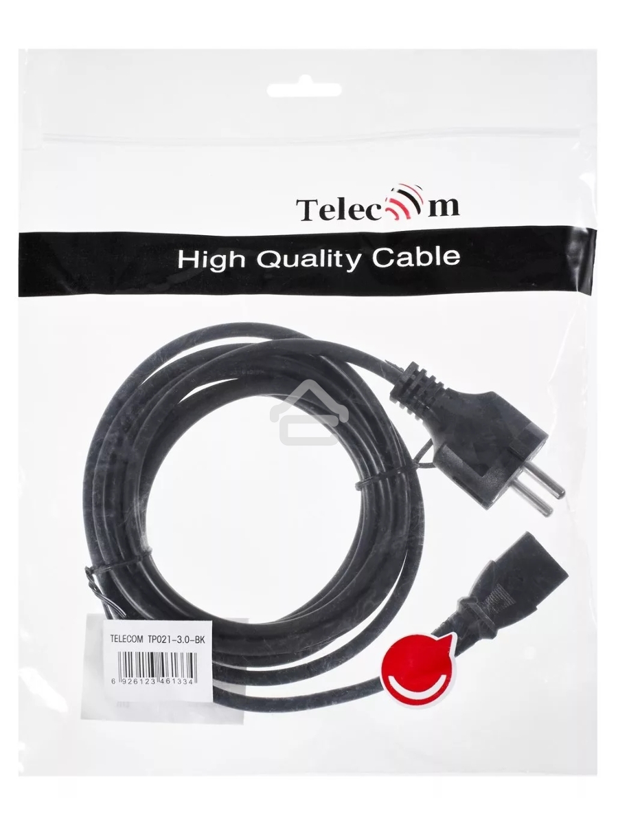 Кабель компьютер - розетка 3m 220V (Европейский стандарт) VCOM/TELECOM