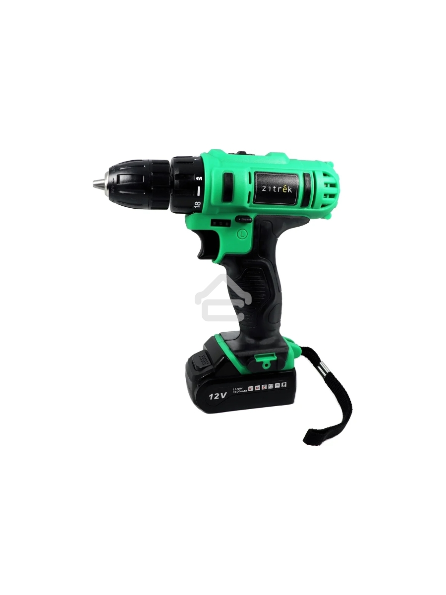 Дрель-шуруповерт Zitrek Greenpower 12-Li 063-4074, Аккумуляторная, 12В, 2 АКБ, Кейс