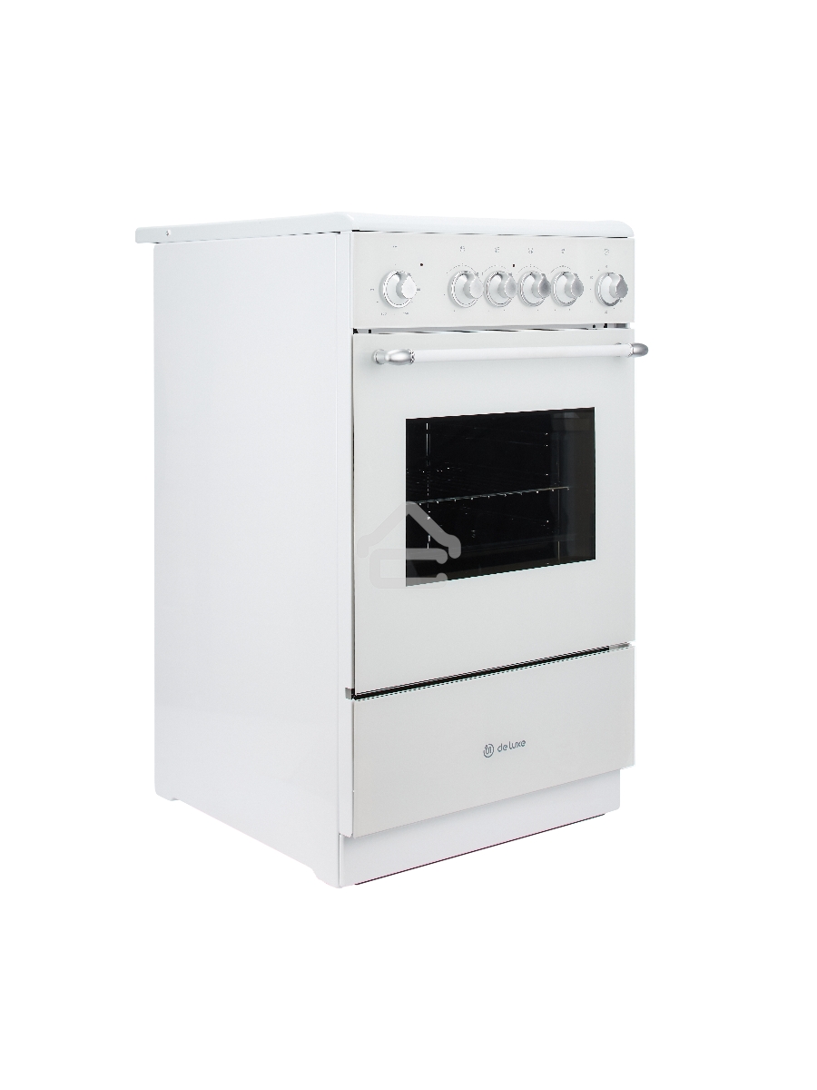 Плита электрическая De Luxe 506004.23ЭС-120 белый, конфорок 4 шт, духовка 54 л, 50 см x 87 см x 60 см